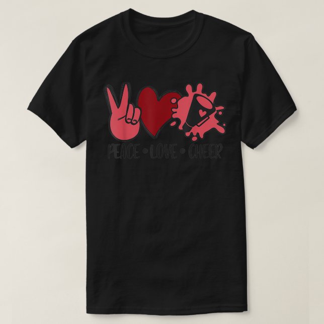 Peace Love cheer graphic cheerleading gift  T-Shirt (Design Front)