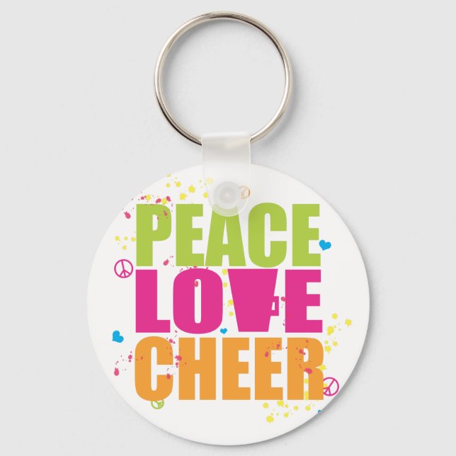Peace Love Cheer Keychain (Front)