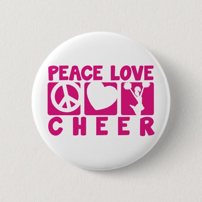 Peace Love Cheer Pinback Button (Front)
