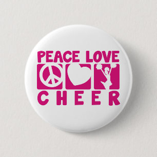 Peace Love Cheer Pinback Button