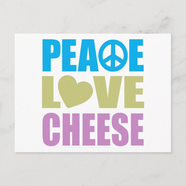 Peace Love Cheese Postcard (Front)