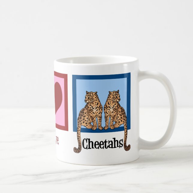 Peace Love Cheetahs Coffee Mug (Right)