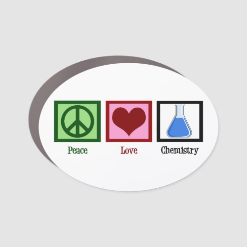 Peace Love Chemistry Car Magnet