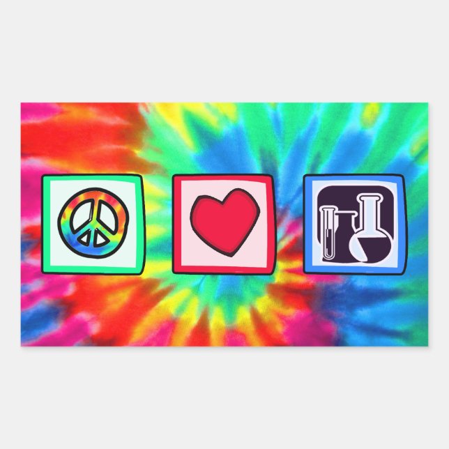 Peace, Love,  Chemistry Rectangular Sticker (Front)