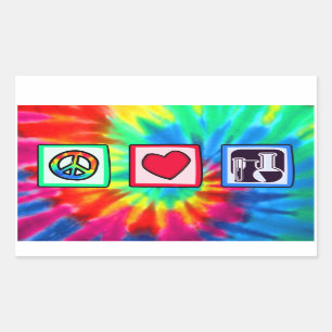 Peace, Love, Chemistry Rectangular Sticker