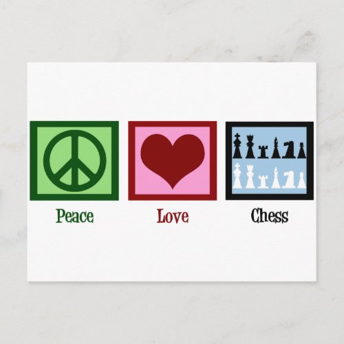 Peace Love Chess Postcard