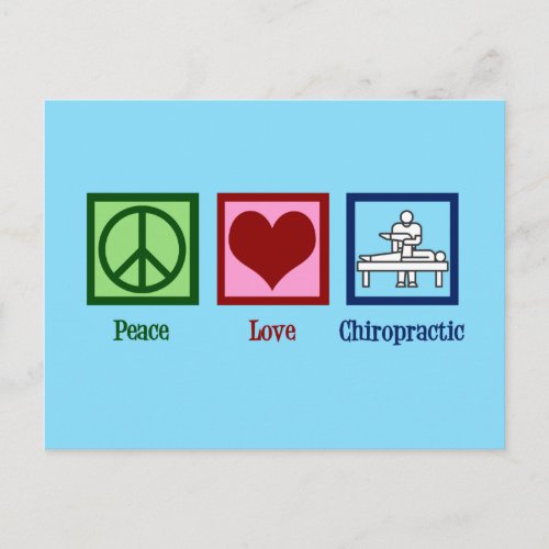 Peace Love Chiropractic _ Cute Chiropractor Postcard