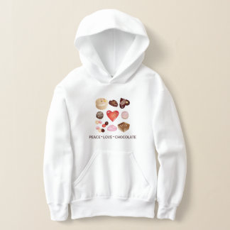 Peace Love Chocolate Candy Heart Hoodie