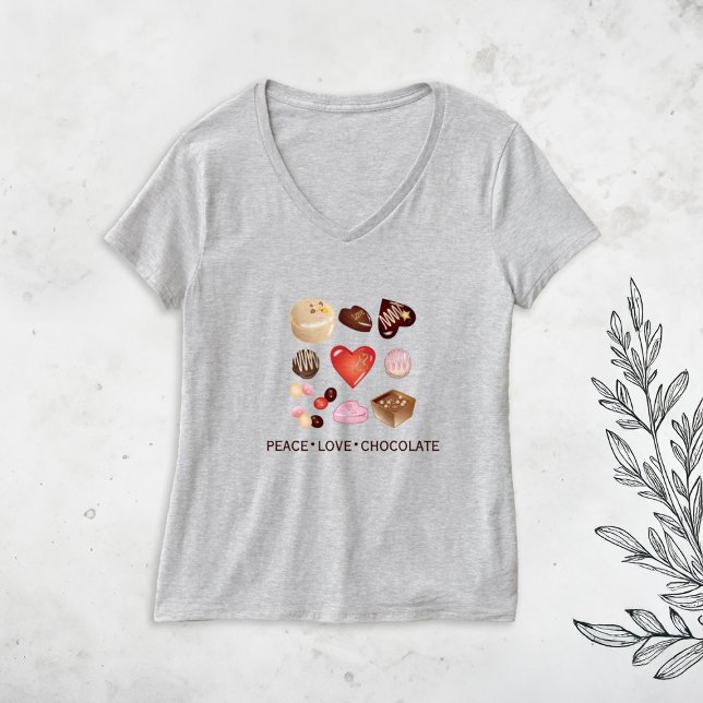 Peace Love Chocolate Candy Heart T-Shirt (Creator Uploaded)