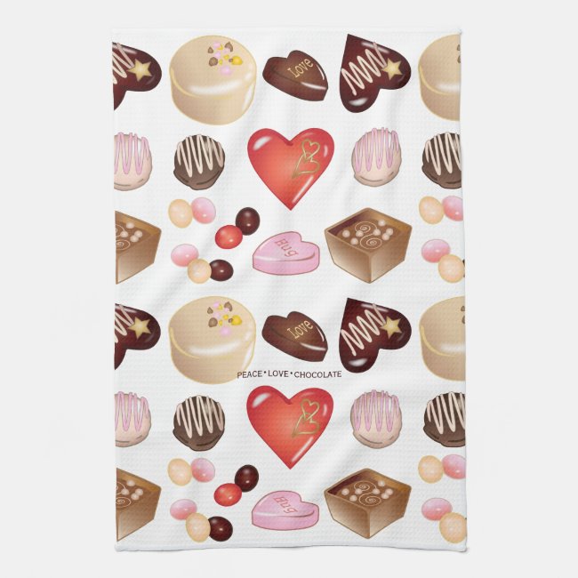 Peace Love Chocolate Confectionery Pattern