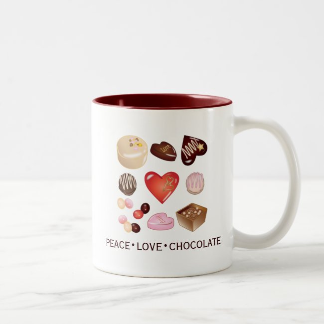 Peace Love Chocolate Cute Modern Personalized