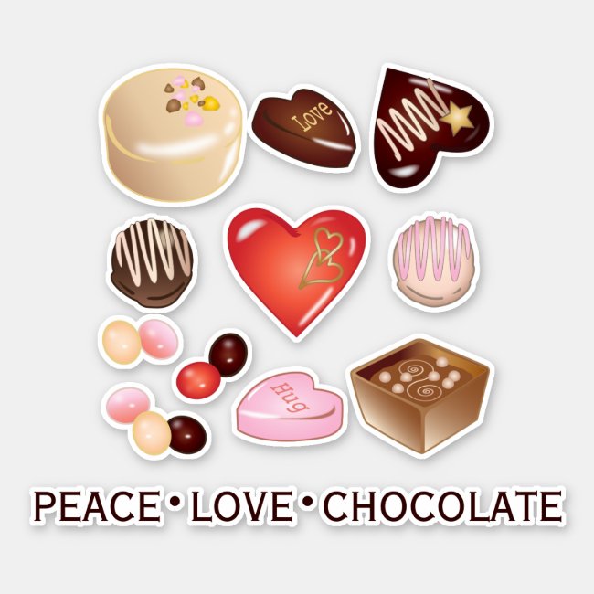Peace Love Chocolate Cute Modern Vinyl