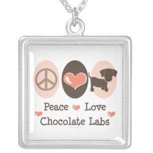 Peace Love Chocolate Labs Necklace