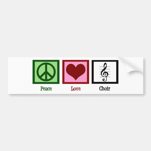 Peace Love Choir Bumper Sticker (Front)