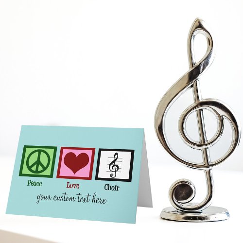 Peace Love Choir Cute Custom Chorale Christmas Holiday Card