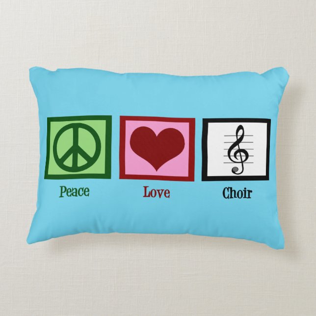 Peace Love Choir Decorative Pillow (Back)