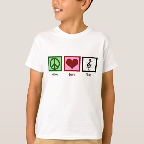 Peace Love Choir Kids T_Shirt