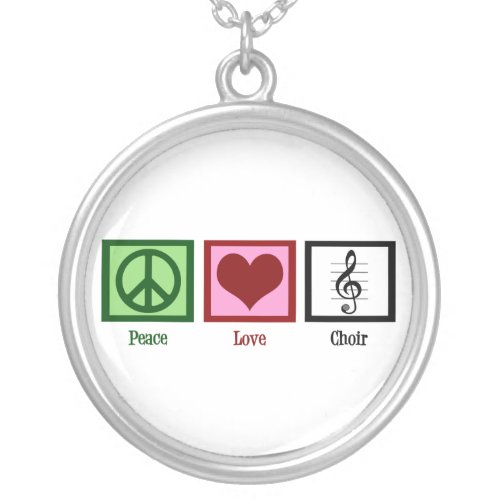 Peace Love Choir Silver Plated Necklace