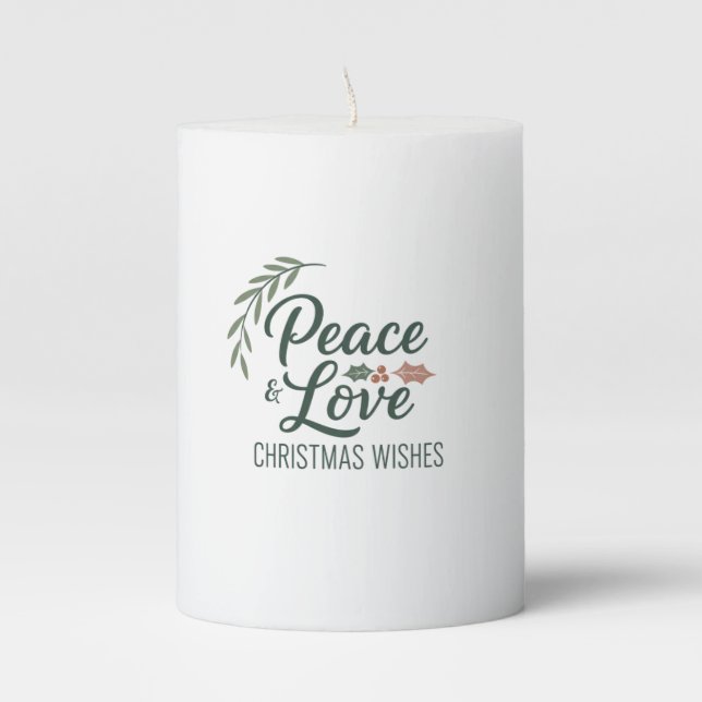 Peace & Love Christmas Candle (Front)