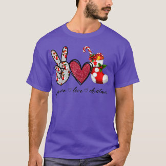 Peace Love Christmas Candy Cane Family Christmas H T-Shirt