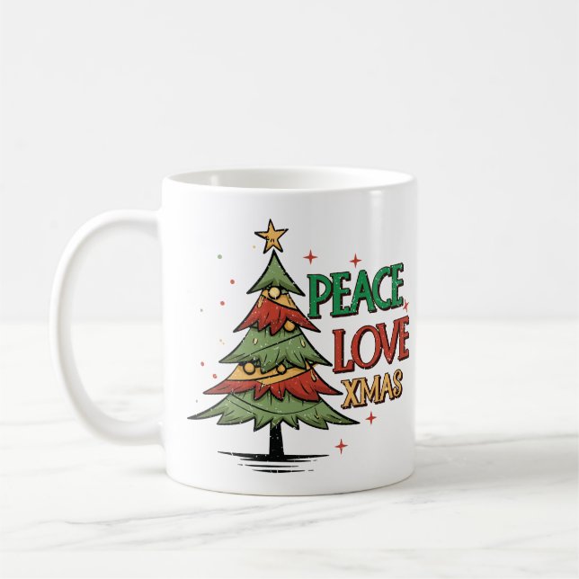 Peace, love,Christmas Coffee Mug (Left)