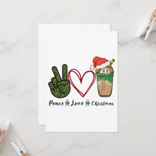 Peace Love Christmas Drink Coffee Invitation