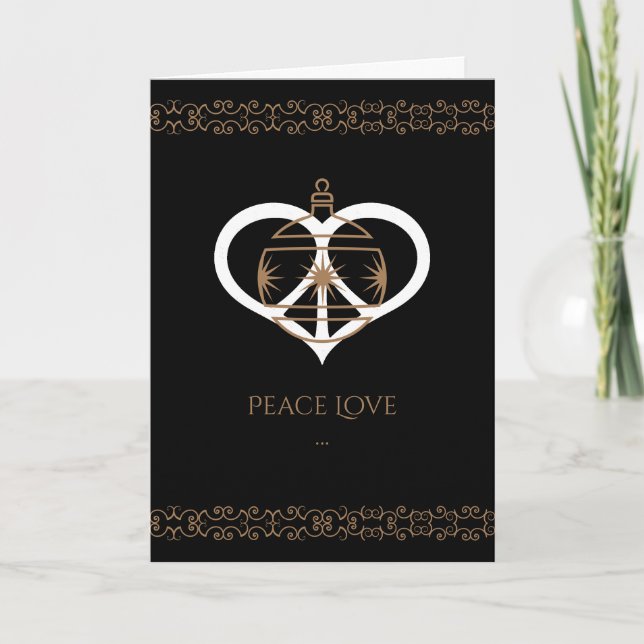 Peace Love & Christmas Folded Greeting Card (Front)