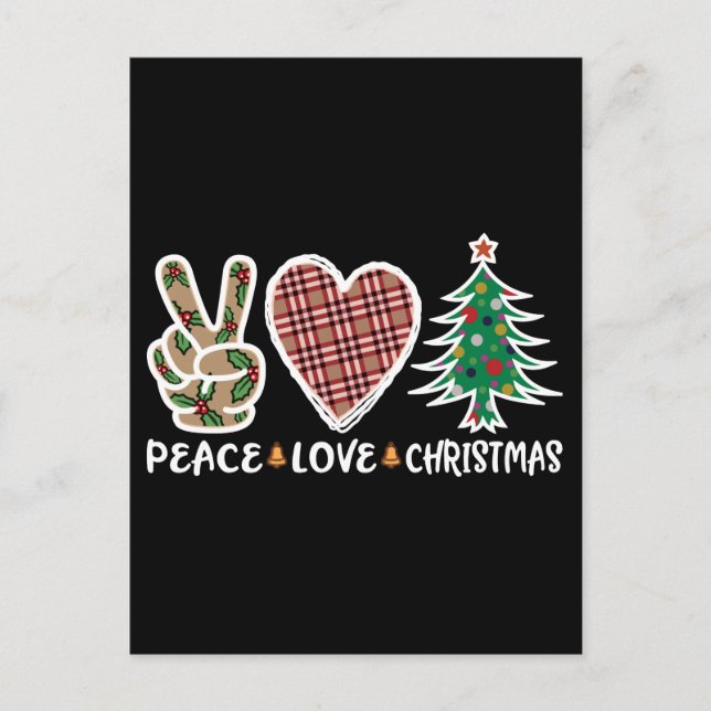 Peace Love Christmas, Funny Xmas Season Gifts Postcard (Front)