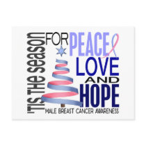 Peace Love Christmas Holiday Male Breast Cancer
