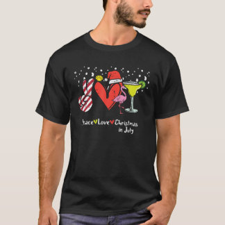 Peace Love Christmas In July Funny Summer Xmas Hip T-Shirt