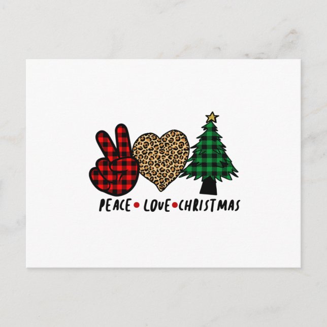 Peace Love Christmas Postcard (Front)