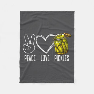 Peace Love Ckles Retro Jar Of Sliced Ckles Funny F Fleece Blanket