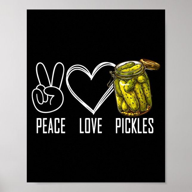 Peace Love Ckles Retro Jar Of Sliced Ckles Funny F Poster (Front)