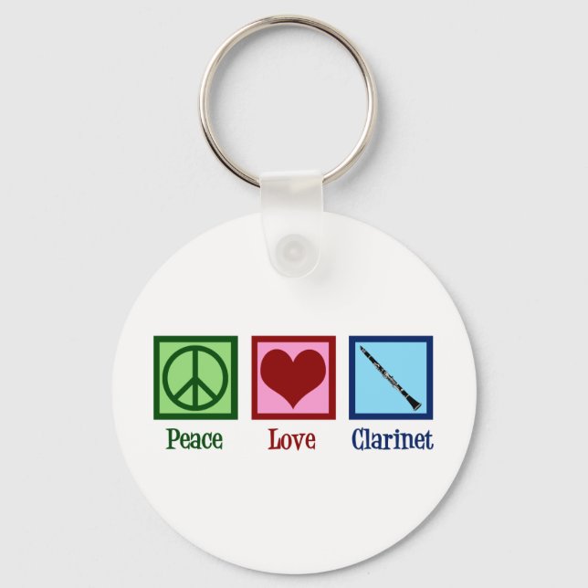 Peace Love Clarinet Keychain (Front)