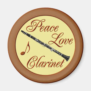 PEACE LOVE CLARINET MAGNET