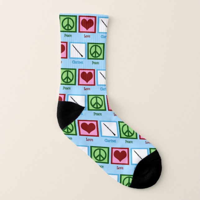 Peace Love Clarinet Socks (Left Inside)
