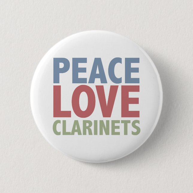 Peace Love Clarinets Button (Front)