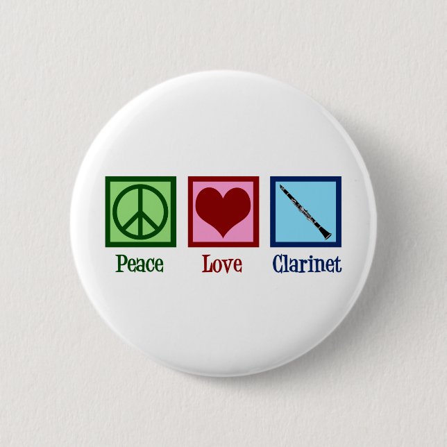 Peace Love Clarinets Button (Front)