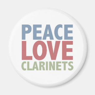 Peace Love Clarinets Magnet