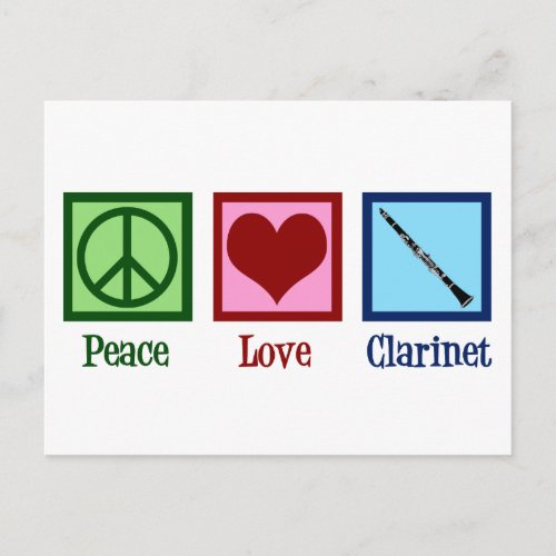 Peace Love Clarinets Postcard