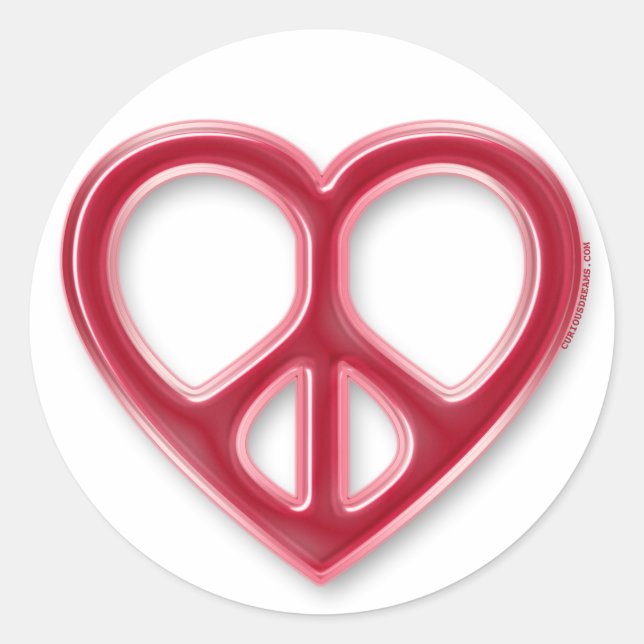 Peace & Love Classic Round Sticker (Front)