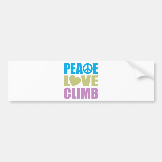 Peace Love Climb Bumper Sticker (Front)