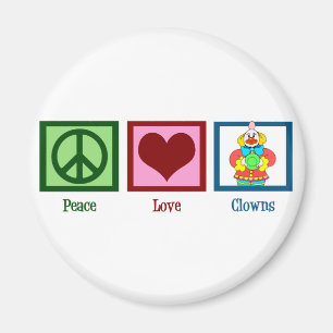 Peace Love Clowns Magnet