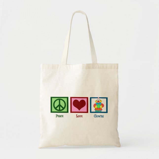 Peace Love Clowns Tote Bag (Front)