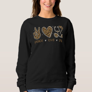 Peace Love Cna Nurse Life Leopard Print Nurses Wee Sweatshirt