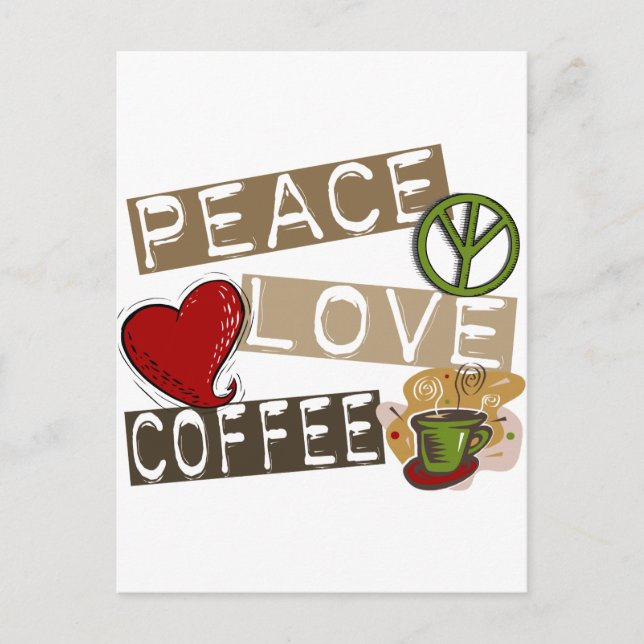PEACE LOVE COFFEE 2 POSTCARD (Front)