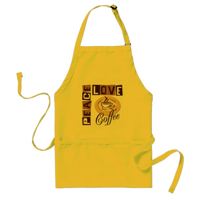 PEACE LOVE COFFEE ADULT APRON (Front)