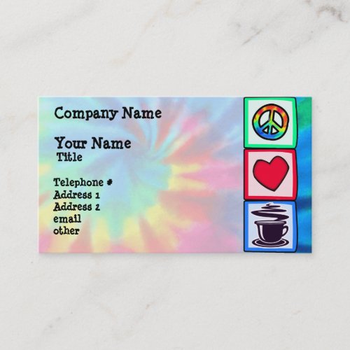 Peace, Love, Coffee Business Card