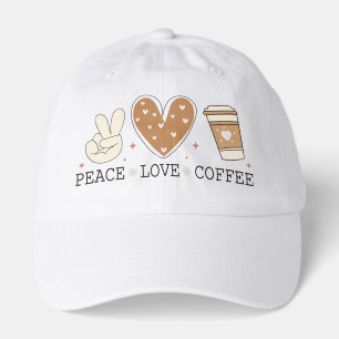 Peace Love Coffee - Minimalist Coffee Lover Hat