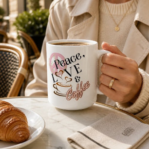 "Peace, Love & Coffee" Mug